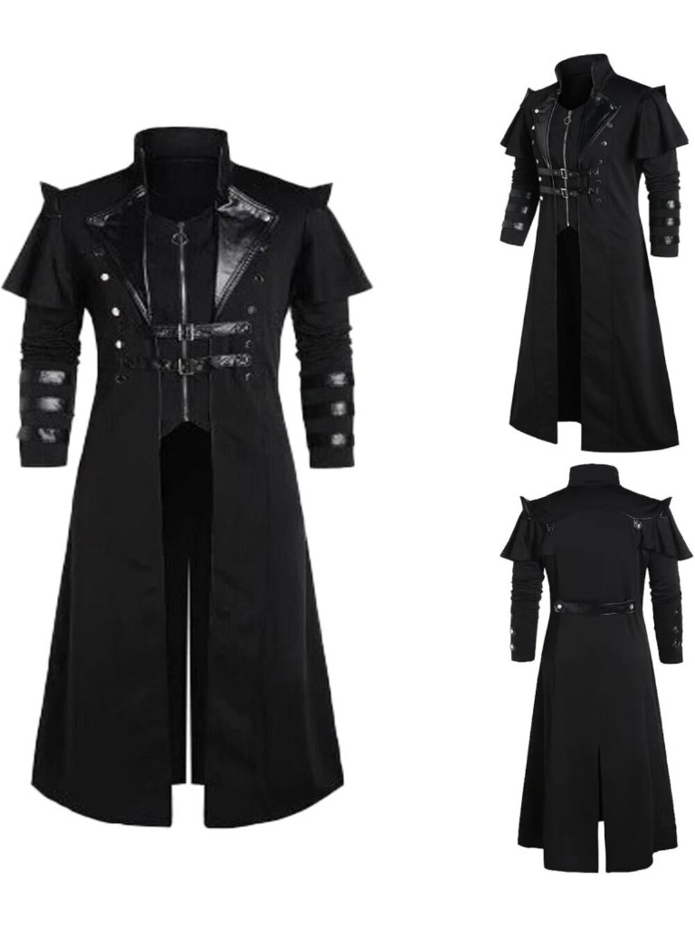 Men's Gothic Steampunk Long Trench Coat | Vintage Medieval Tailcoat Jacket